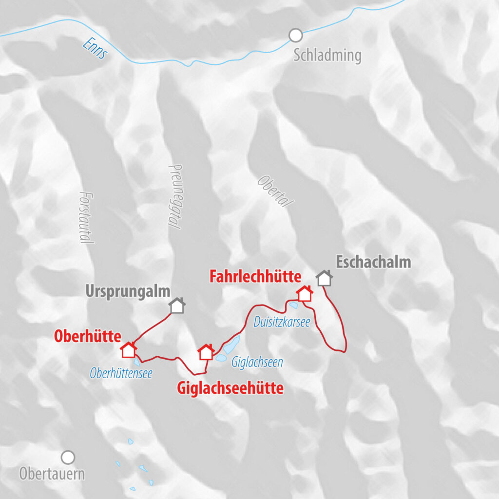 Schamanische Alpenüberquerung Landkarte